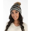 image:imageFunky Junque Womens Pom Pom Beanie  Soft Knit Winter Hat for Women amp Teens Leopard amp Zebra Fashion Animal Print BeaniesZebra  Black