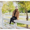 image:imageFunky Junque Womens Pom Pom Beanie  Soft Knit Winter Hats for Women amp Teens Warm Fashionable Beanie with Faux Fur PomsAztec  Beige