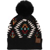 image:imageFunky Junque Womens Pom Pom Beanie  Soft Knit Winter Hats for Women amp Teens Warm Fashionable Beanie with Faux Fur PomsAztec  Black
