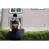 image:imageFunky Junque Womens Pom Pom Beanie  Soft Knit Winter Hats for Women amp Teens Warm Fashionable Beanie with Faux Fur PomsAztec  Black