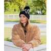 image:imageFunky Junque Womens Pom Pom Beanie  Soft Knit Winter Hats for Women amp Teens Warm Fashionable Beanie with Faux Fur PomsAztec  Black