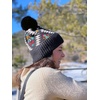 image:imageFunky Junque Womens Pom Pom Beanie  Soft Knit Winter Hats for Women amp Teens Warm Fashionable Beanie with Faux Fur PomsAztec  Black