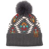 image:imageFunky Junque Womens Pom Pom Beanie  Soft Knit Winter Hats for Women amp Teens Warm Fashionable Beanie with Faux Fur PomsAztec  Melange Grey