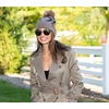 image:imageFunky Junque Womens Pom Pom Beanie  Soft Knit Winter Hats for Women amp Teens Warm Fashionable Beanie with Faux Fur PomsAztec  Taupe