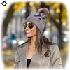 image:imageFunky Junque Womens Pom Pom Beanie  Soft Knit Winter Hats for Women amp Teens Warm Fashionable Beanie with Faux Fur PomsAztec  Taupe