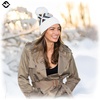 image:imageFunky Junque Womens Pom Pom Beanie  Soft Knit Winter Hats for Women amp Teens Warm Fashionable Beanie with Faux Fur PomsAztec  White