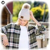 image:imageFunky Junque Womens Pom Pom Beanie  Soft Knit Winter Hats for Women amp Teens Warm Fashionable Beanie with Faux Fur PomsBeige  Diagonal Stripes