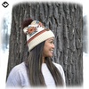 image:imageFunky Junque Womens Pom Pom Beanie  Soft Knit Winter Hats for Women amp Teens Warm Fashionable Beanie with Faux Fur PomsBeige  Southwest Pattern