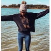 image:imageFunky Junque Womens Pom Pom Beanie  Soft Knit Winter Hats for Women amp Teens Warm Fashionable Beanie with Faux Fur PomsBlack  Diagonal Stripes