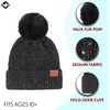 image:imageFunky Junque Womens Pom Pom Beanie  Soft Knit Winter Hats for Women amp Teens Warm Fashionable Beanie with Faux Fur PomsBlack  Sequin