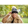 image:imageFunky Junque Womens Pom Pom Beanie  Soft Knit Winter Hats for Women amp Teens Warm Fashionable Beanie with Faux Fur PomsBlack  Southwest Pattern
