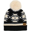 image:imageFunky Junque Womens Pom Pom Beanie  Soft Knit Winter Hats for Women amp Teens Warm Fashionable Beanie with Faux Fur PomsBlack  Southwest Pattern