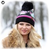 image:imageFunky Junque Womens Pom Pom Beanie  Soft Knit Winter Hats for Women amp Teens Warm Fashionable Beanie with Faux Fur PomsBlack Multi  Southwest Pattern