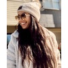 image:imageFunky Junque Womens Pom Pom Beanie  Soft Knit Winter Hats for Women amp Teens Warm Fashionable Beanie with Faux Fur PomsGrey  Diagonal Stripes