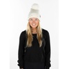 image:imageFunky Junque Womens Pom Pom Beanie  Soft Knit Winter Hats for Women amp Teens Warm Fashionable Beanie with Faux Fur PomsIvory  Pearl Embellishment