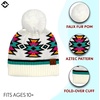 image:imageFunky Junque Womens Pom Pom Beanie  Soft Knit Winter Hats for Women amp Teens Warm Fashionable Beanie with Faux Fur PomsIvory  Southwest Pattern