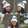 image:imageFunky Junque Womens Pom Pom Beanie  Soft Knit Winter Hats for Women amp Teens Warm Fashionable Beanie with Faux Fur PomsIvory  Southwest Pattern