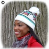 image:imageFunky Junque Womens Pom Pom Beanie  Soft Knit Winter Hats for Women amp Teens Warm Fashionable Beanie with Faux Fur PomsIvory  Southwest Pattern