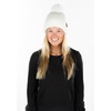 image:imageFunky Junque Womens Pom Pom Beanie  Soft Knit Winter Hats for Women amp Teens Warm Fashionable Beanie with Faux Fur PomsIvory  Waffle Knit