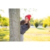 image:imageFunky Junque Womens Pom Pom Beanie  Soft Knit Winter Hats for Women amp Teens Warm Fashionable Beanie with Faux Fur PomsRed  Diagonal Stripes