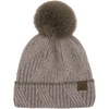 image:imageFunky Junque Womens Pom Pom Beanie  Soft Knit Winter Hats for Women amp Teens Warm Fashionable Beanie with Faux Fur PomsTaupe  Sequin