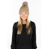 image:imageFunky Junque Womens Pom Pom Beanie  Soft Knit Winter Hats for Women amp Teens Warm Fashionable Beanie with Faux Fur PomsTaupe  Waffle Knit