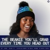 image:imageFunky Junque Womens Puffer Beanie  Stylish Fleece Lined Waterproof Winter Hat with Faux Fur Pom Pom Trendy Cozy AccessoryBlackMulticolor