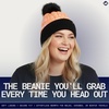 image:imageFunky Junque Womens Puffer Beanie  Stylish Fleece Lined Waterproof Winter Hat with Faux Fur Pom Pom Trendy Cozy AccessoryBlackOrange