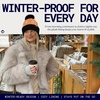 image:imageFunky Junque Womens Puffer Beanie  Stylish Fleece Lined Waterproof Winter Hat with Faux Fur Pom Pom Trendy Cozy AccessoryBlackOrange