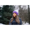 image:imageFunky Junque Womens Puffer Beanie  Stylish Fleece Lined Waterproof Winter Hat with Faux Fur Pom Pom Trendy Cozy AccessoryBlackSilver