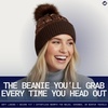 image:imageFunky Junque Womens Puffer Beanie  Stylish Fleece Lined Waterproof Winter Hat with Faux Fur Pom Pom Trendy Cozy AccessoryBronze