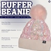 image:imageFunky Junque Womens Puffer Beanie  Stylish Fleece Lined Waterproof Winter Hat with Faux Fur Pom Pom Trendy Cozy AccessoryIridescent Pink