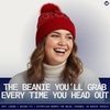 image:imageFunky Junque Womens Puffer Beanie  Stylish Fleece Lined Waterproof Winter Hat with Faux Fur Pom Pom Trendy Cozy AccessoryRed