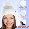 image:imageFunky Junque Womens Ribbed Knit Beanie Hat with Cozy Faux Fur Pom Poms  Winter Colors Neutral Tones Earth TonesIvory