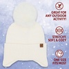 image:imageFunky Junque Womens Ribbed Knit Beanie Hat with Cozy Faux Fur Pom Poms  Winter Colors Neutral Tones Earth TonesIvory