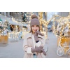 image:imageFunky Junque Womens Ribbed Knit Beanie Hat with Cozy Faux Fur Pom Poms  Winter Colors Neutral Tones Earth TonesMocha