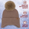 image:imageFunky Junque Womens Ribbed Knit Beanie Hat with Cozy Faux Fur Pom Poms  Winter Colors Neutral Tones Earth TonesMocha