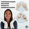 image:imageFunky Junque Womens Ribbed Knit Convertible Fingerless Gloves amp Mittens with Finger FlapsBeige