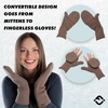 image:imageFunky Junque Womens Ribbed Knit Convertible Fingerless Gloves amp Mittens with Finger FlapsMocha