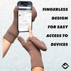 image:imageFunky Junque Womens Ribbed Knit Convertible Fingerless Gloves amp Mittens with Finger FlapsMocha