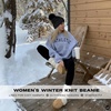 image:imageFunky Junque Womens Sequin Pom Beanies  Soft Knit Sparkly Bling Winter Hats for Women Faux Fur Pom Glitter Sparkle HatChunky Sequin  Black