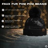 image:imageFunky Junque Womens Sequin Pom Beanies  Soft Knit Sparkly Bling Winter Hats for Women Faux Fur Pom Glitter Sparkle HatChunky Sequin  Black