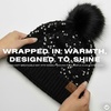 image:imageFunky Junque Womens Sequin Pom Beanies  Soft Knit Sparkly Bling Winter Hats for Women Faux Fur Pom Glitter Sparkle HatChunky Sequin  Black