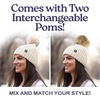 image:imageFunky Junque Womens Winter Detachable Pom Beanie  Warm Knit Hat with Removable Faux Fur Pom Soft Stretch Acrylic Cozy CapBeige