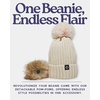 image:imageFunky Junque Womens Winter Detachable Pom Beanie  Warm Knit Hat with Removable Faux Fur Pom Soft Stretch Acrylic Cozy CapBeige