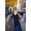 image:imageFunky Junque Womens Winter Detachable Pom Beanie  Warm Knit Hat with Removable Faux Fur Pom Soft Stretch Acrylic Cozy CapDenim