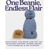image:imageFunky Junque Womens Winter Detachable Pom Beanie  Warm Knit Hat with Removable Faux Fur Pom Soft Stretch Acrylic Cozy CapDenim