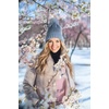 image:imageFunky Junque Womens Winter Detachable Pom Beanie  Warm Knit Hat with Removable Faux Fur Pom Soft Stretch Acrylic Cozy CapDenim