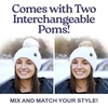 image:imageFunky Junque Womens Winter Detachable Pom Beanie  Warm Knit Hat with Removable Faux Fur Pom Soft Stretch Acrylic Cozy CapIvory