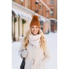 image:imageFunky Junque Womens Winter Detachable Pom Beanie  Warm Knit Hat with Removable Faux Fur Pom Soft Stretch Acrylic Cozy CapRust